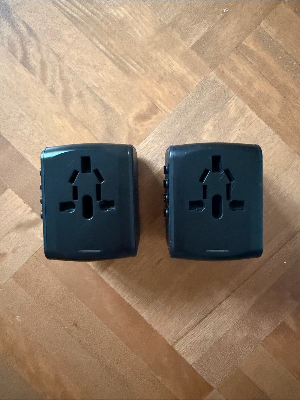 Universal Black Travel Power Adapter Plug Set - Compact Dual Pack